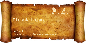 Micsek Lajos névjegykártya